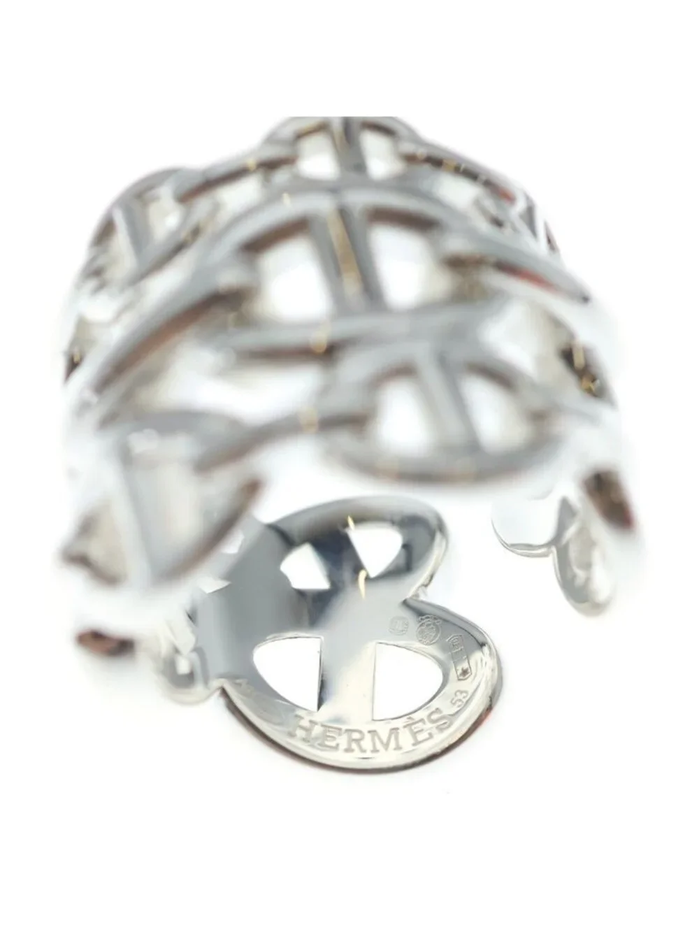 Hermes Chaine D'ancre Enchainee GM Ring Silver